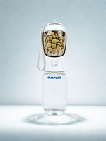 Gourde 3-en-1 pour chien avec bol intégré, récipient croquettes et bec verseur